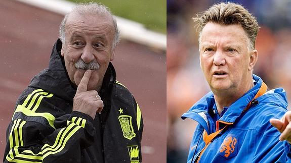 Vicente del Bosque y Louis Van Gaal.