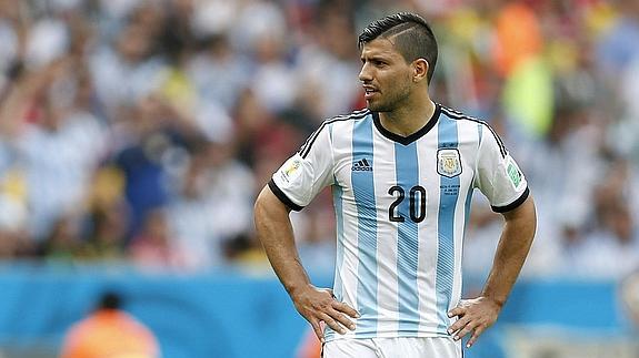 Agüero, durante un partido. 