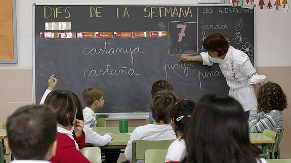 Clase en catalán en un colegio de Barcelona.