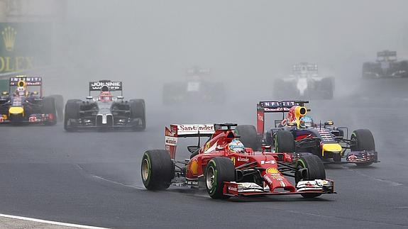 Fernando Alonso, ayer durante la carrera.