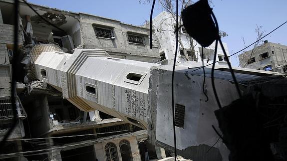 Una mezquita derribada en Gaza. 