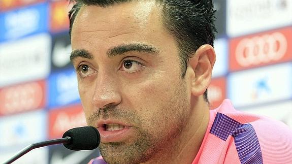 Xavi, en sala de prensa. 