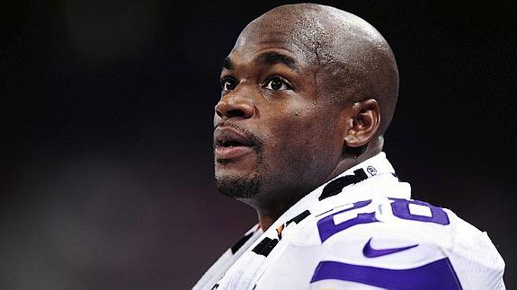 Peterson, en un partido con los Vikings.