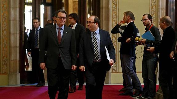 Miquel Iceta y Artur Mas. 