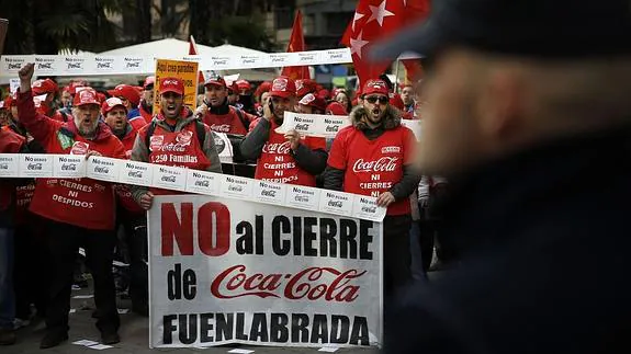 Trabajadores de Coca Cola Fuenlabrada.