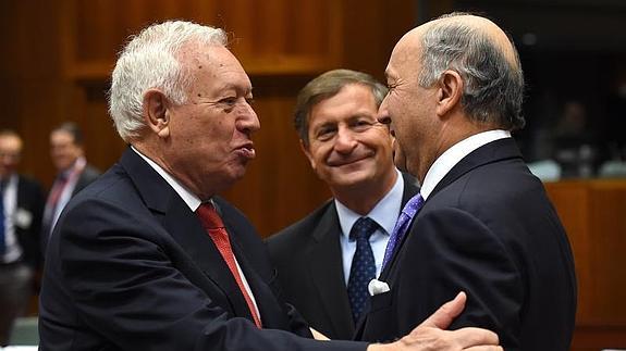 José Manuel García-Margallo (i.), hoy en Bruselas. 