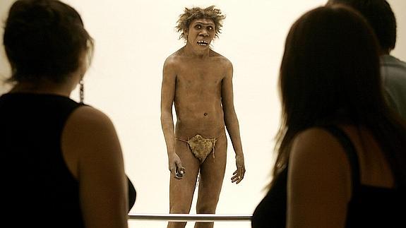 Una reconstrucción de un Homo Neanderthal. 