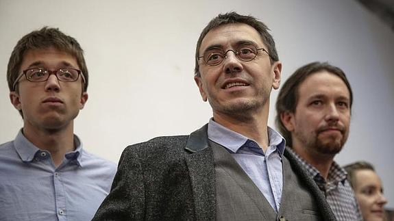 Errejón, Monedero e Iglesias, de Podemos. 