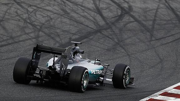El Mercedes de Nico Rosberg, en Montmeló.   