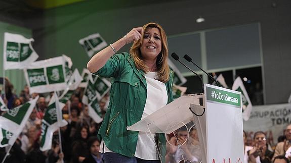 Susana Díaz, secretaria general del PSOE-A y candidata a la Presidencia de la Junta. 