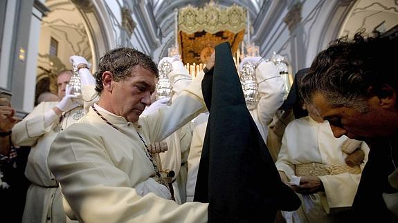 Antonio Banderas, en la iglesia de San Juan de Málaga.