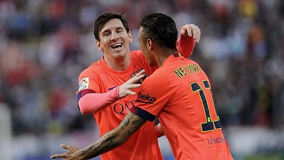 Messi y Neymar, autor del 0-1. EFE