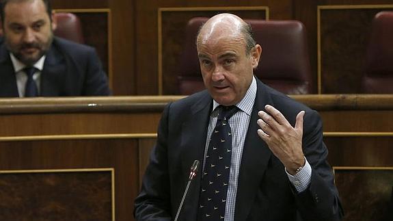 Luis de Guindos, hoy en el Congreso. 