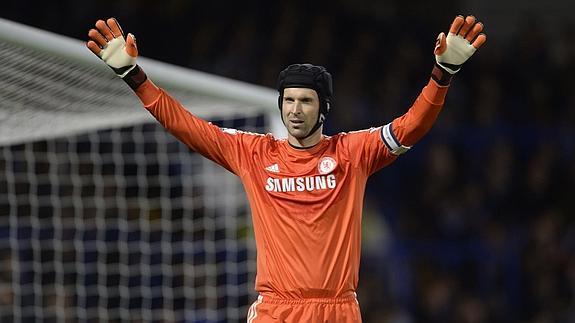 Petr Cech, en un partido con el Chelsea. 