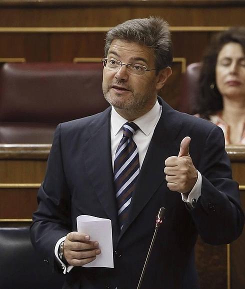 El Ministro de Justicia Rafael Catalá, durante una intervención en el Congreso de los Diputados. 