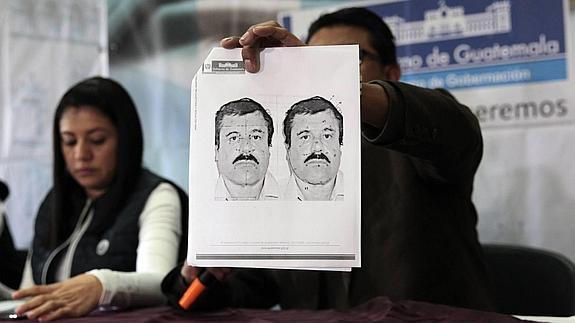 Retrato del narcotraficante 'Chapo' Guzmán.