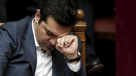 Alexis Tsipras, anoche en el Parlamento. 