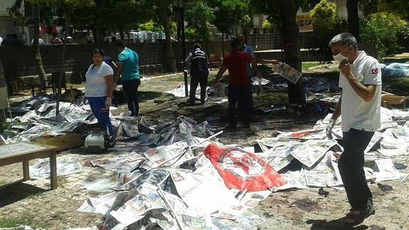 Suruç tras la explosión.