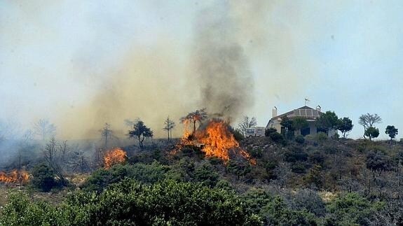 Incendio forestal que ha tenido lugar este verano en Guadalajara.