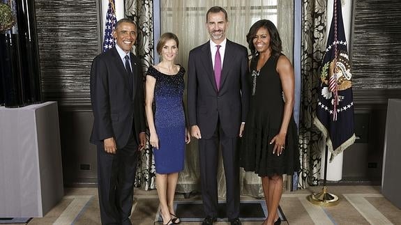 El matrimonio Obama y los Reyes, en septiembre del 2014.