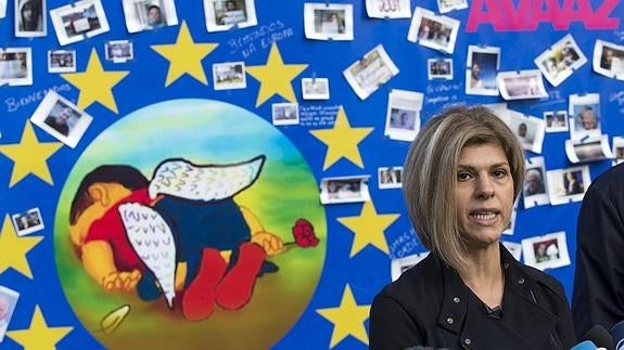 Fatima Kurdi, tía de Aylan, en Bruselas.