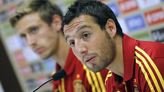 Cazorla, durante una rueda de prensa. 