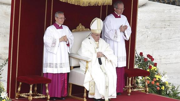 Francisco, durante la canonización. 