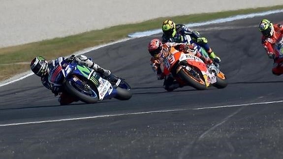 Lorenzo, en cabeza en el GP de Australia. 