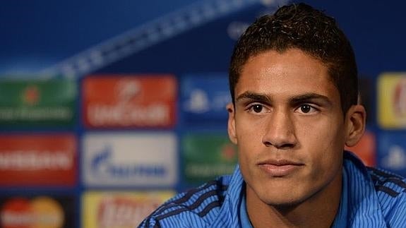 Varane, en la rueda de prensa previa al partido. 