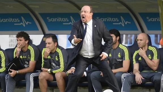 Rafa Benítez, durante el partido ante el Celta. 