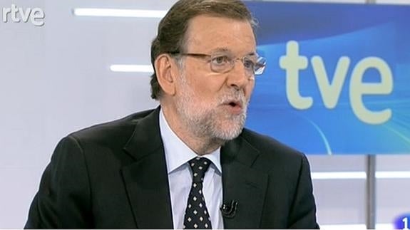 Rajoy, durante la entrevista en TVE.