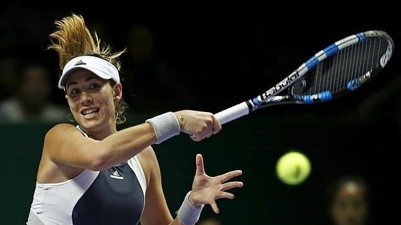 Garbiñe Muguruza, durante el torneo de Singapur. 