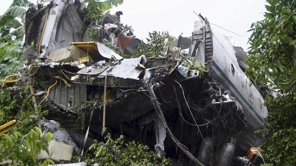 Imagen del avión siniestrado. 