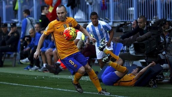 Iniesta, ante el Málaga. 