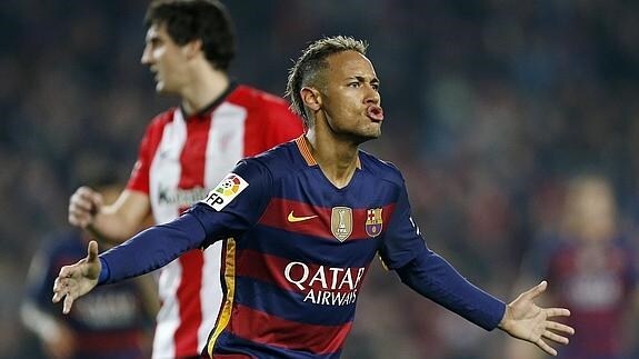 Neymar, durante el partido ante el Athletic. 