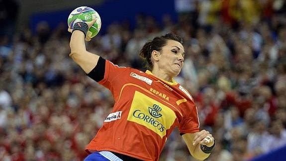 Beatriz Fernández, durante un partido de España. 