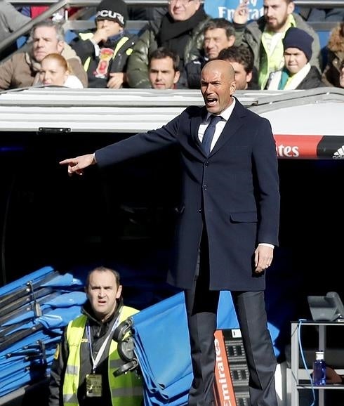 Zidane, en el partido contra el Atlético de Madrid. 