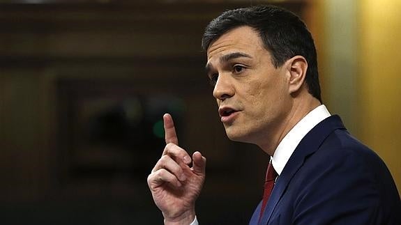 Pedro Sánchez, durante su discurso.