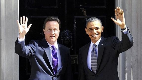 David Cameron y Barack Obama. 