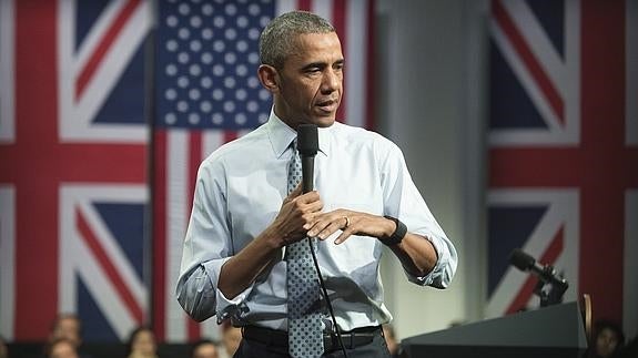 Obama, en un acto en el Lindley Hall en Londres.