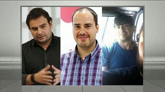 Foto de los tres españoles desaparecidos en la ciudad siria de Alepo.