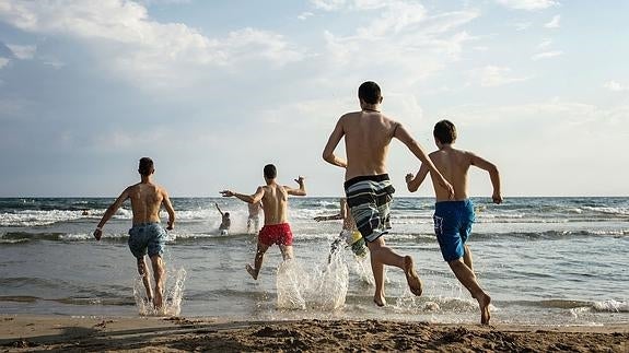 Amigos en Salou (Tarragona).