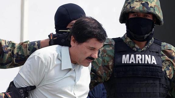 Joaquín 'El Chapo' Guzmán tras ser detenido. 