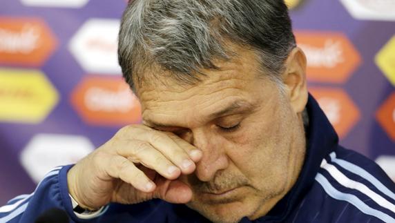 Gerardo Martino, durante una rueda de prensa. 