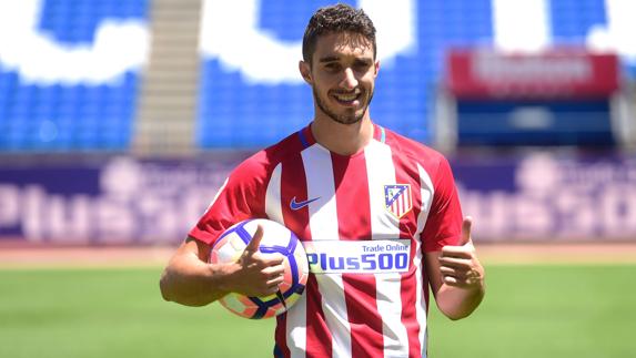 Vrsaljko, durante su presentación con el Atlético. 