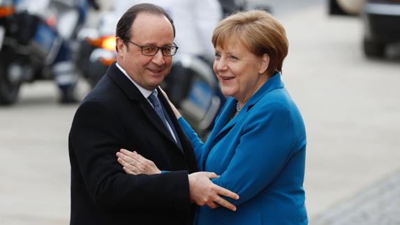 Hollande y Merkel. 