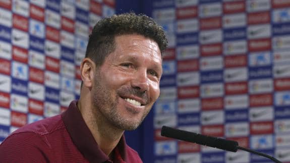 Diego Simeone, en rueda de prensa.