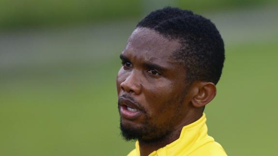 Samuel Eto'o, durante un entrenamiento. 