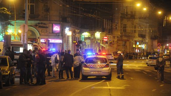 Cordón policial en la zona de la explosión.