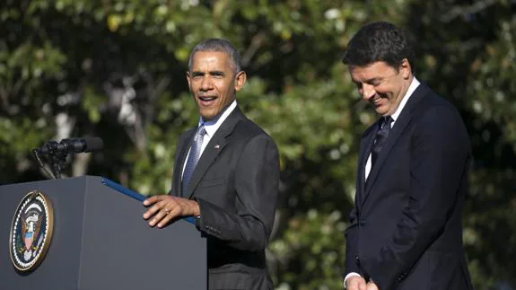 Barack Obama junto a Mateo Renzi